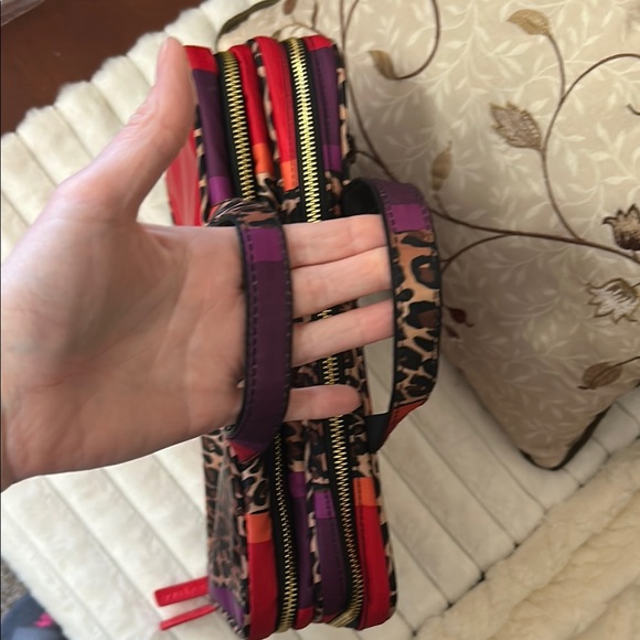 Leopard Print Red and Purple Travel Bag - Picture 7 of 8